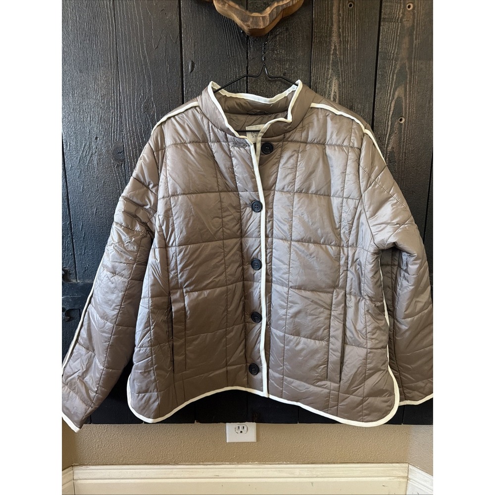 Jaclyn Smith Jacket Size Large Beige Lined Long Sleeve Buttoned